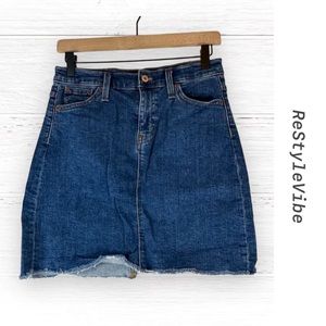 J. CREW MERCANTILE Women’s Size 00 Skirt Denim Jean Mini Style Fit Stretch 90s